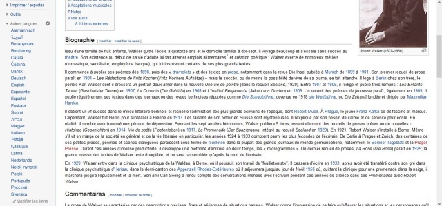 article de wikipedia sur Robert Walser