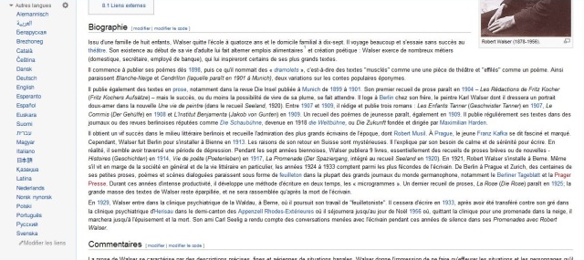 article wikipedia sur Robert Walser